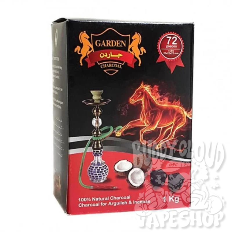 Натуральный кубический Кокосовый уголь Garden 72шт в оригинальной картонной упаковке весом 1 кг